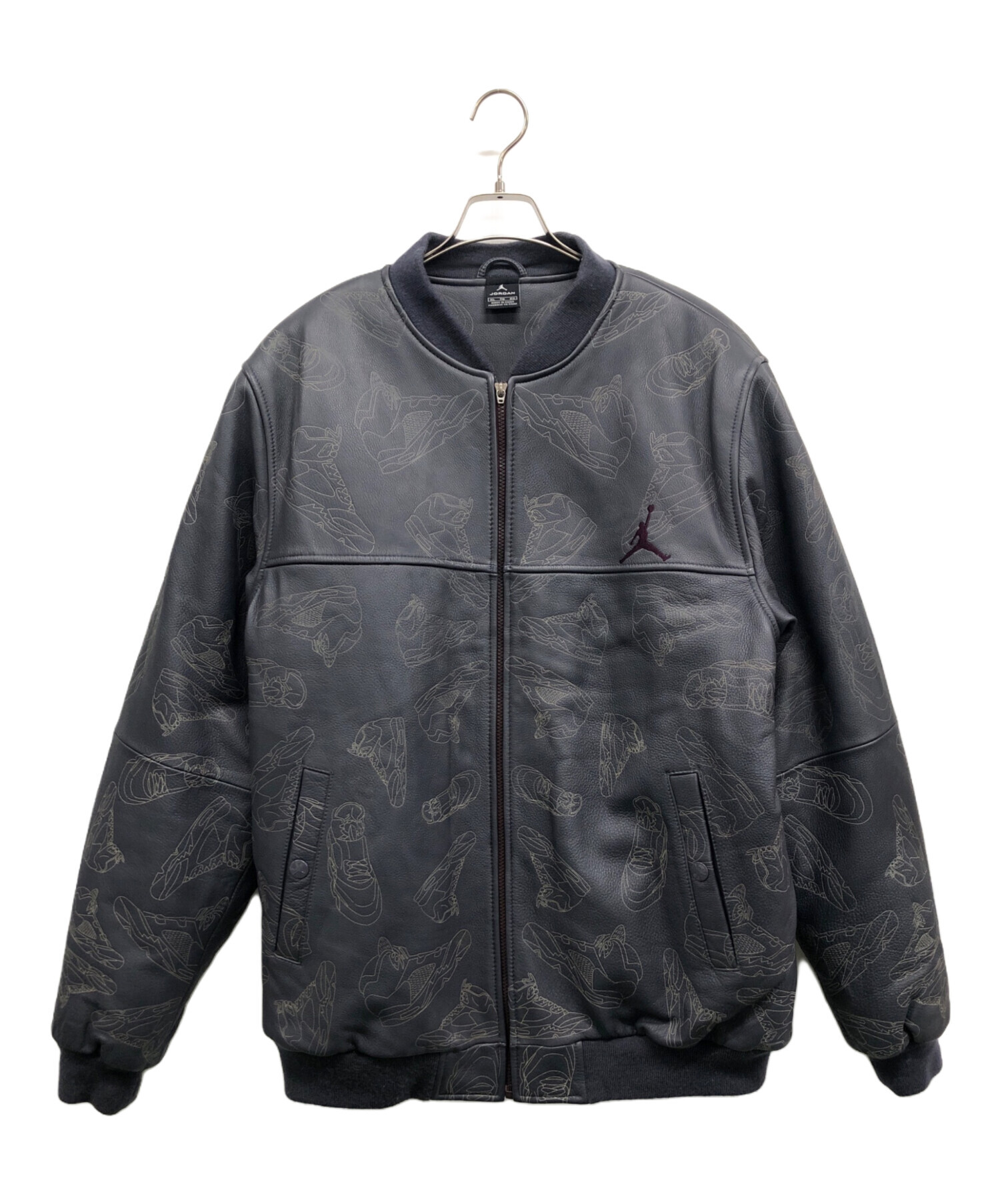 中古・古着通販】JORDAN (ジョーダン) レザーブルゾン グレー サイズ