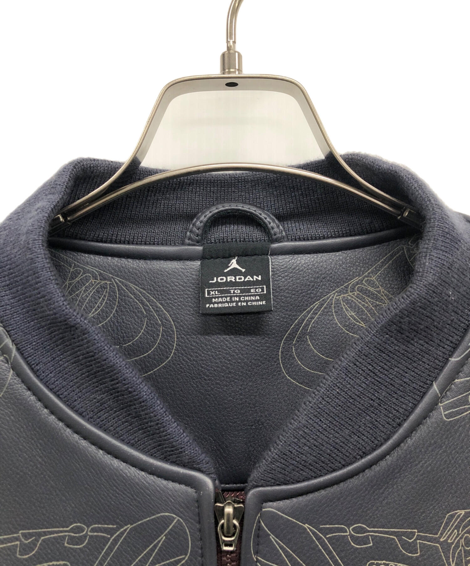 中古・古着通販】JORDAN (ジョーダン) レザーブルゾン グレー サイズ