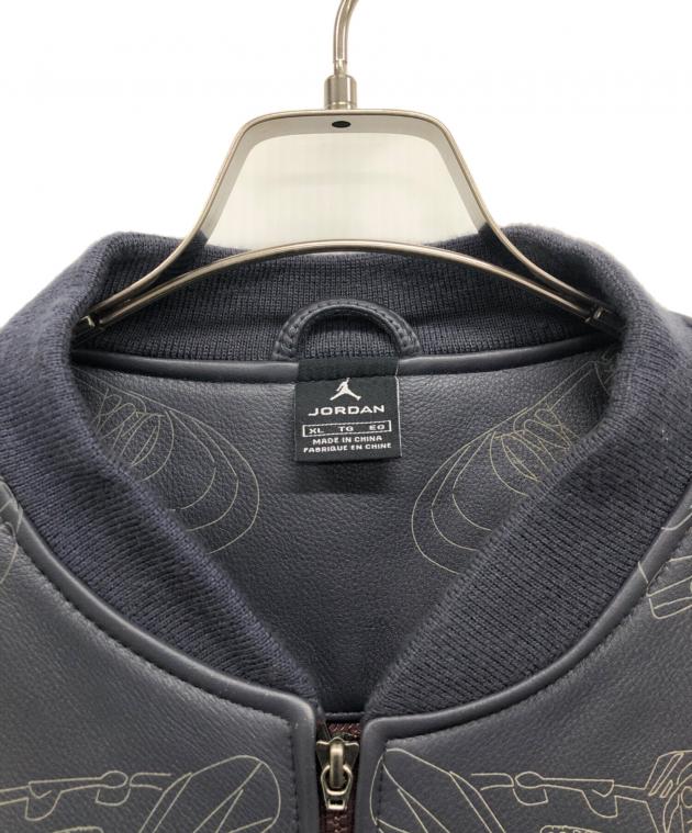 中古・古着通販】JORDAN (ジョーダン) レザーブルゾン グレー サイズ