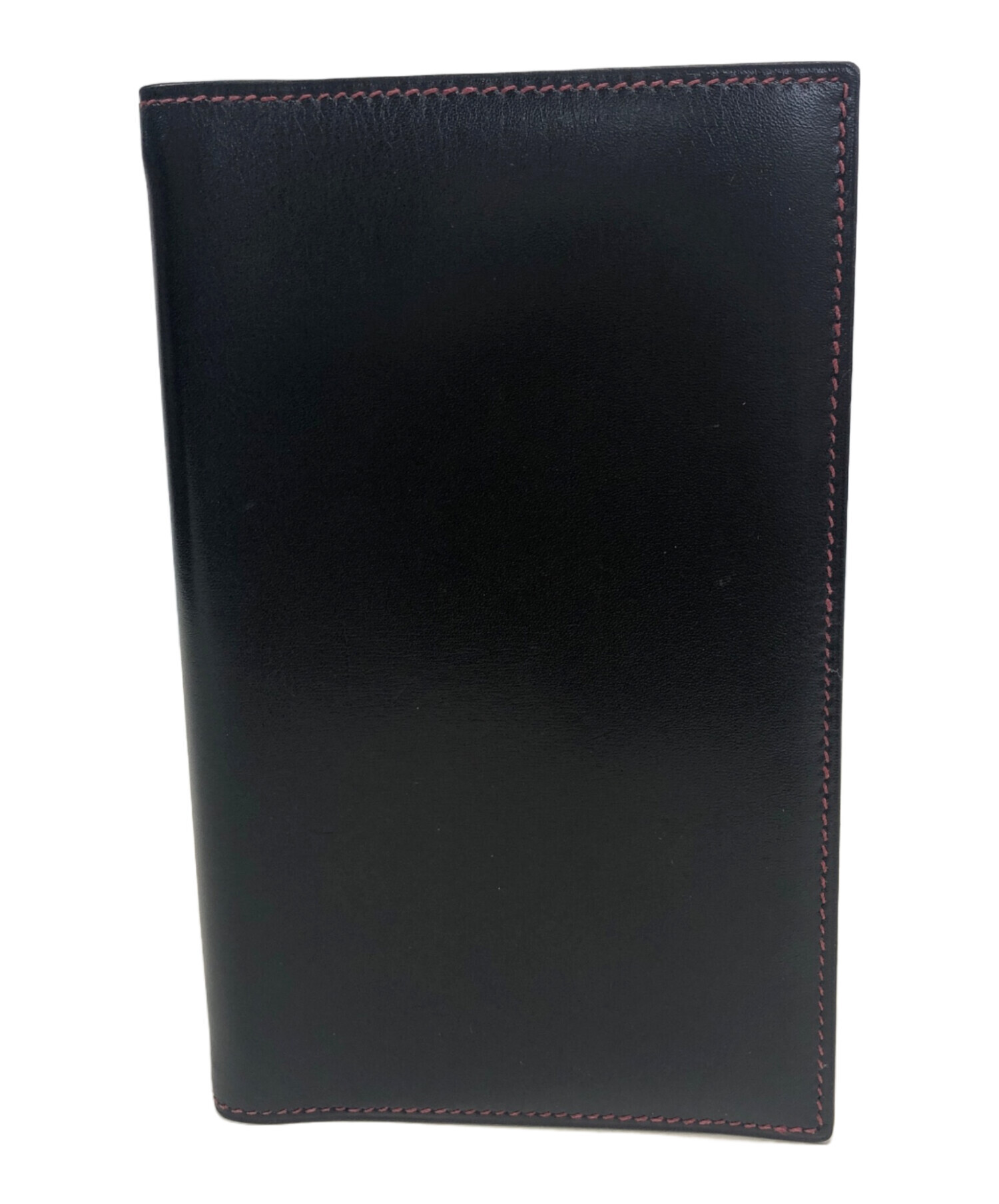中古 エルメス HERMES ユニセックス 手帳カバー ブラック シェーブル 中古・古着通販】HERMES (エルメス) 手帳カバー ブラック×レッド