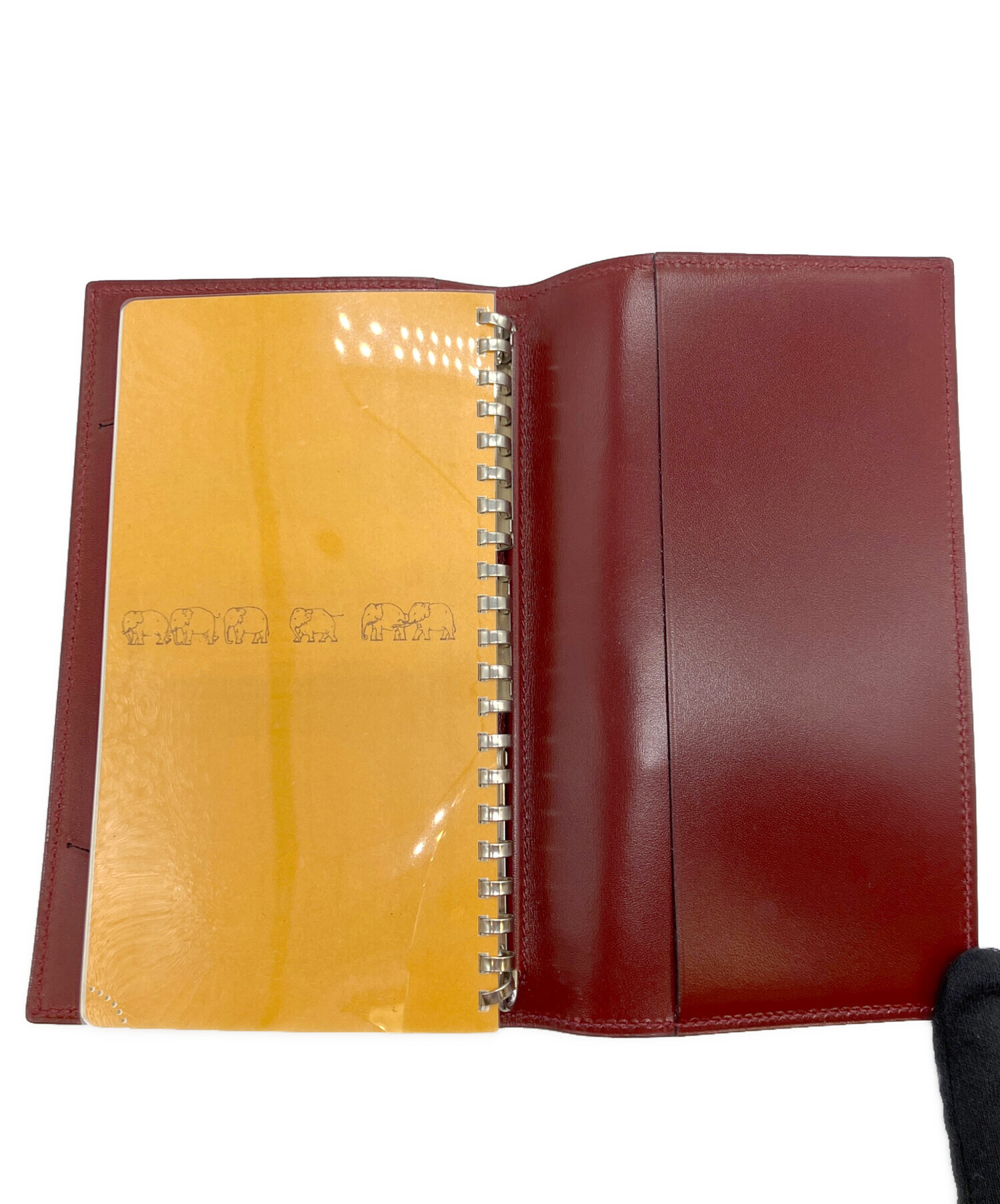 中古・古着通販】HERMES (エルメス) 手帳カバー ブラック×レッド