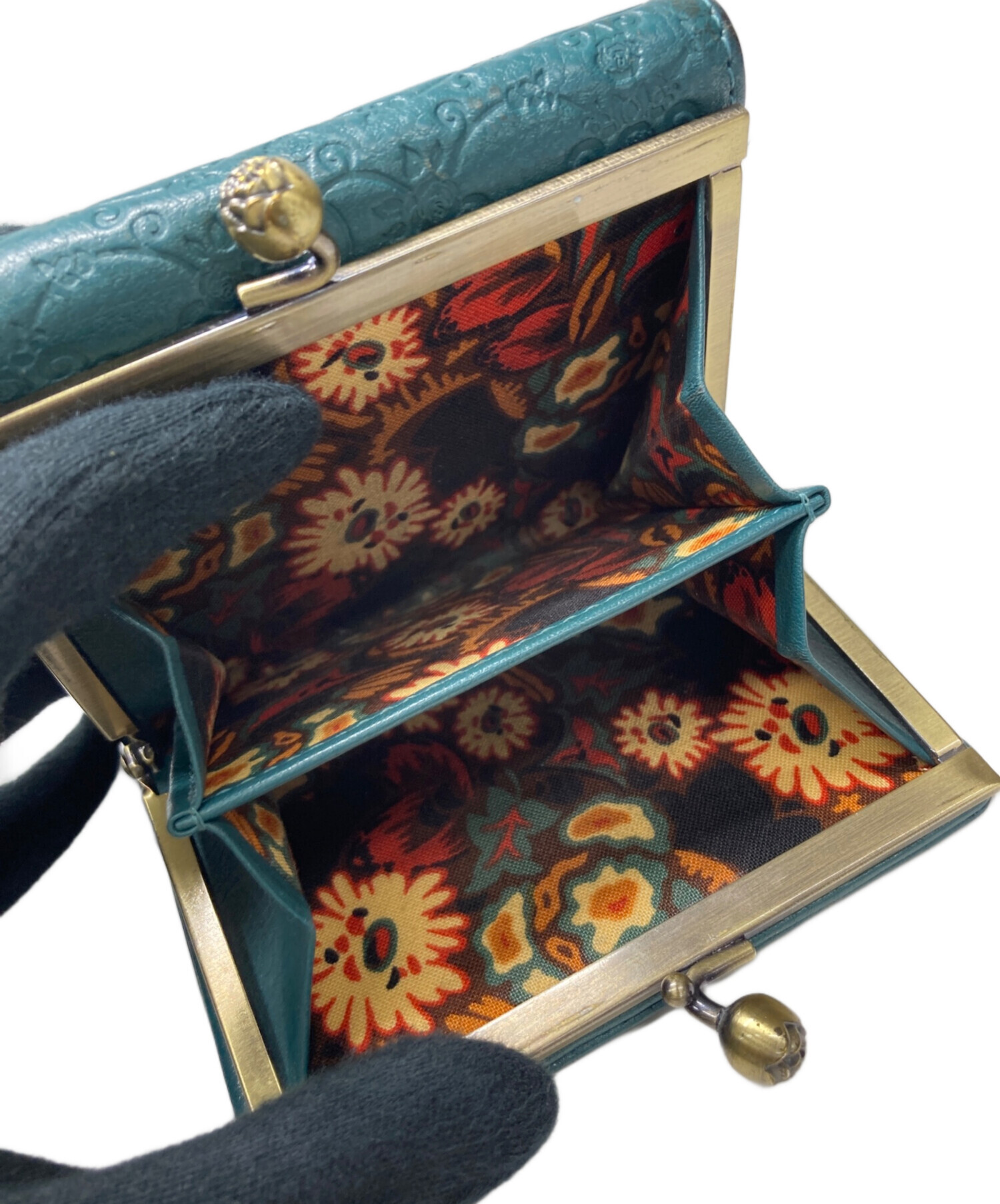 中古・古着通販】ANNA SUI (アナスイ) 2つ折りがま口財布 グリーン