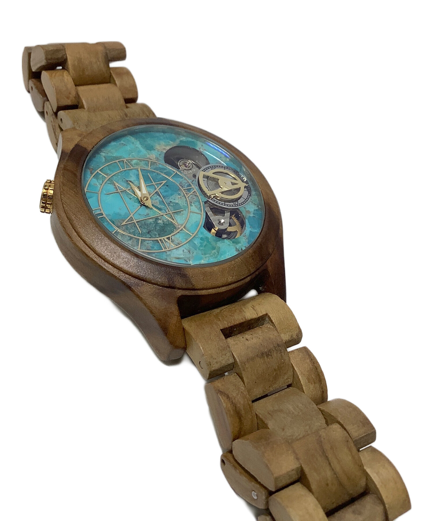 2025新款 NOZ 腕時計 ターコイズ×ウォールナット クォーツモデル ※説明