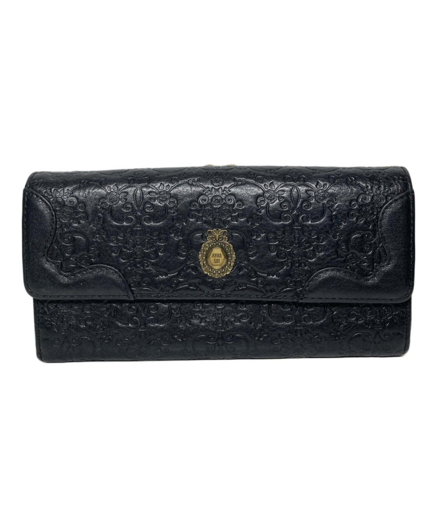 売り切れました！ANNA SUI 長財布 美品！ 中古・古着通販】ANNA SUI (アナスイ) 長財布 ブラック｜ブランド