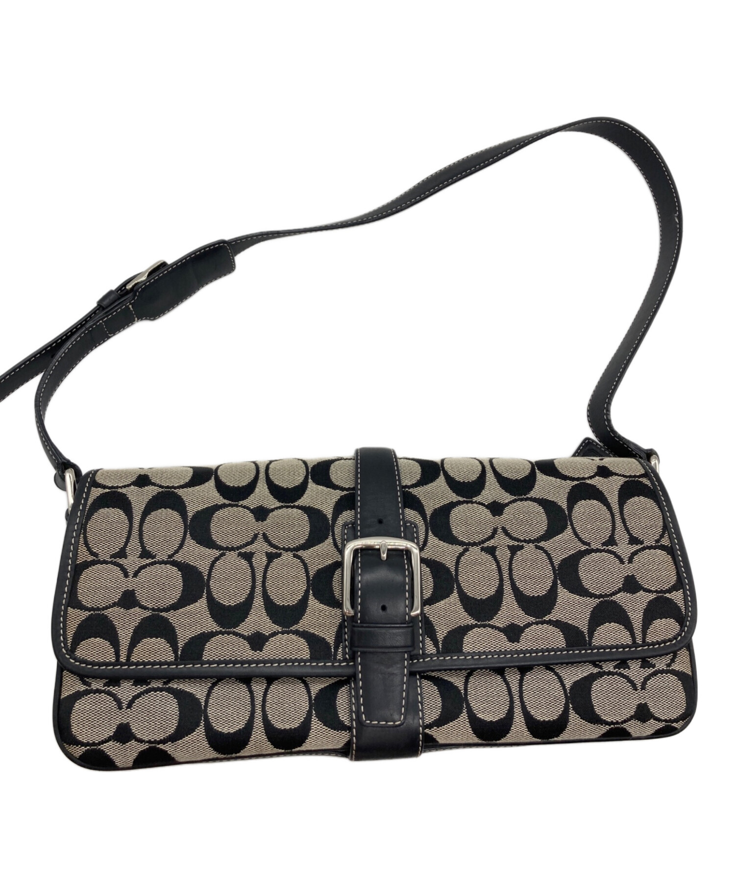 中古・古着通販】COACH (コーチ) ショルダーバッグ ベージュ×ブラック 