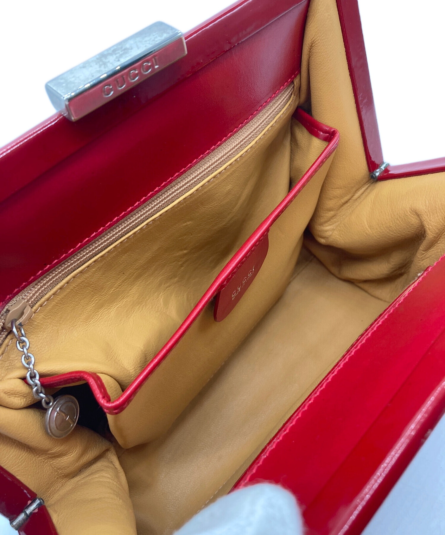 中古・古着通販】GUCCI (グッチ) レザーハンドバッグ レッド｜ブランド 