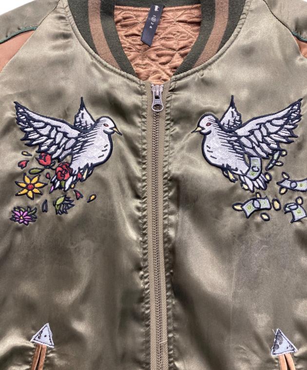 中古・古着通販】glamb (グラム) スカジャン カーキ×ブラウン サイズ