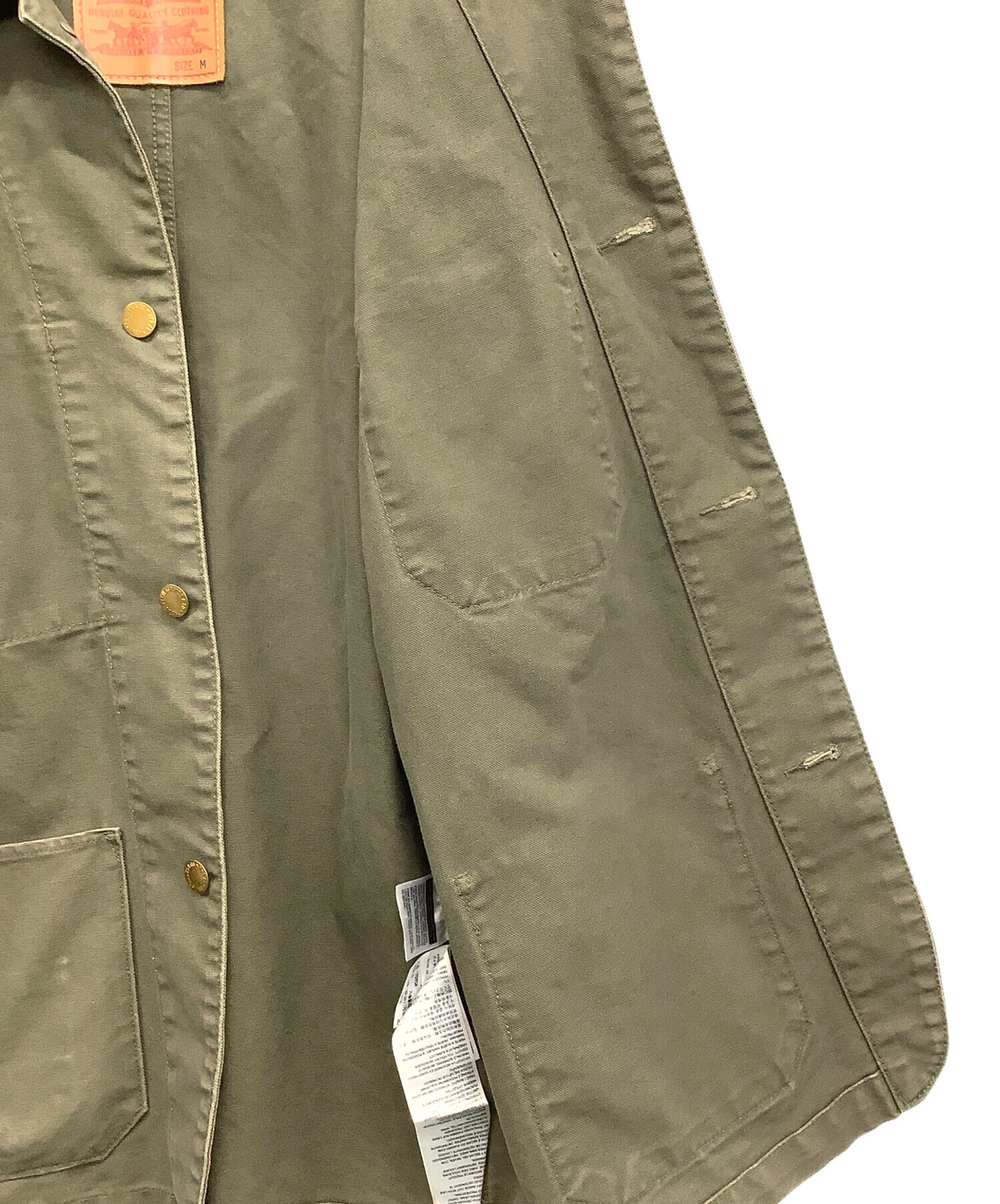リーバイス カバーオール Mサイズ オリーブグリーン 中古・古着通販】LEVI'S (リーバイス) カバーオール オリーブ サイズ:M