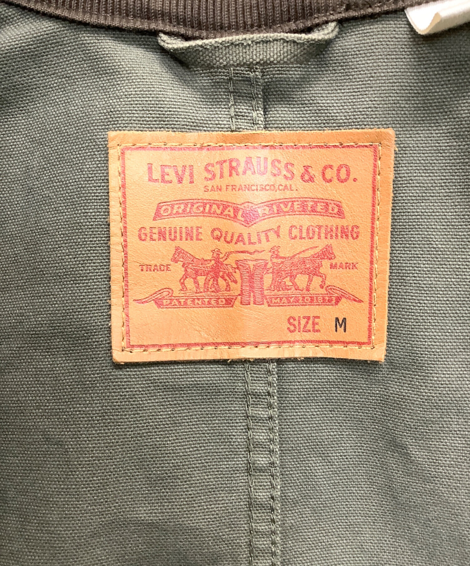 リーバイス カバーオール Mサイズ オリーブグリーン 中古・古着通販】LEVI'S (リーバイス) カバーオール オリーブ サイズ:M