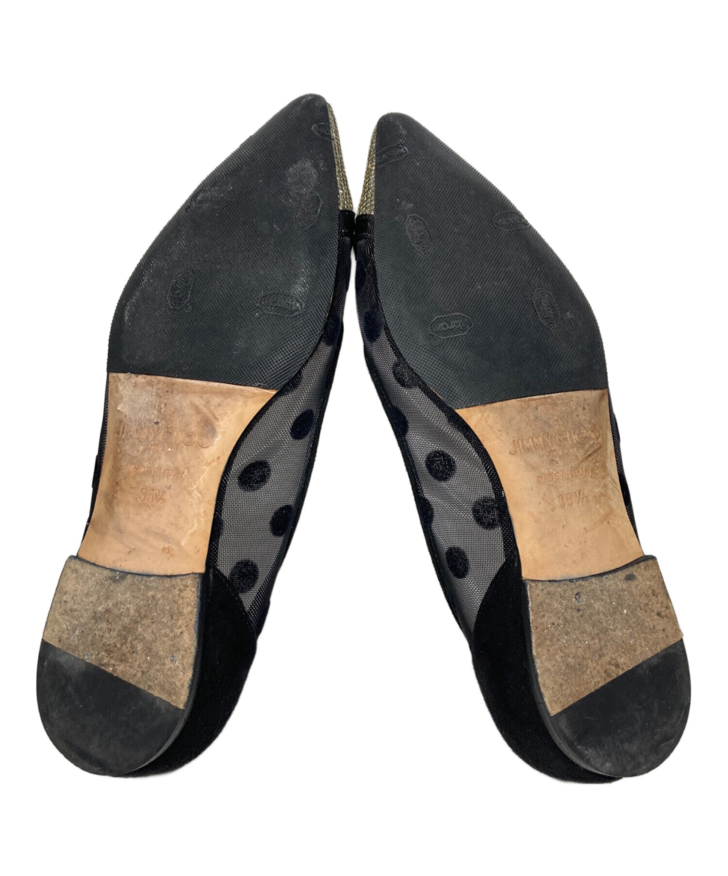 即日発送 Jimmy Choo ブラック ポインテッドトゥパンプス 23.5cm 中古・古着通販】JIMMY CHOO (ジミーチュウ) ポインテッドトゥパンプス