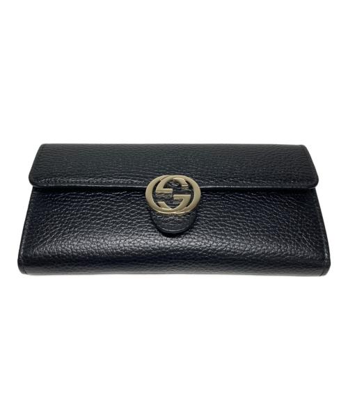 GUCCI ブラック 長財布　ビンテージ 中古・古着通販】GUCCI (グッチ) 長財布 ブラック｜ブランド・古着通販