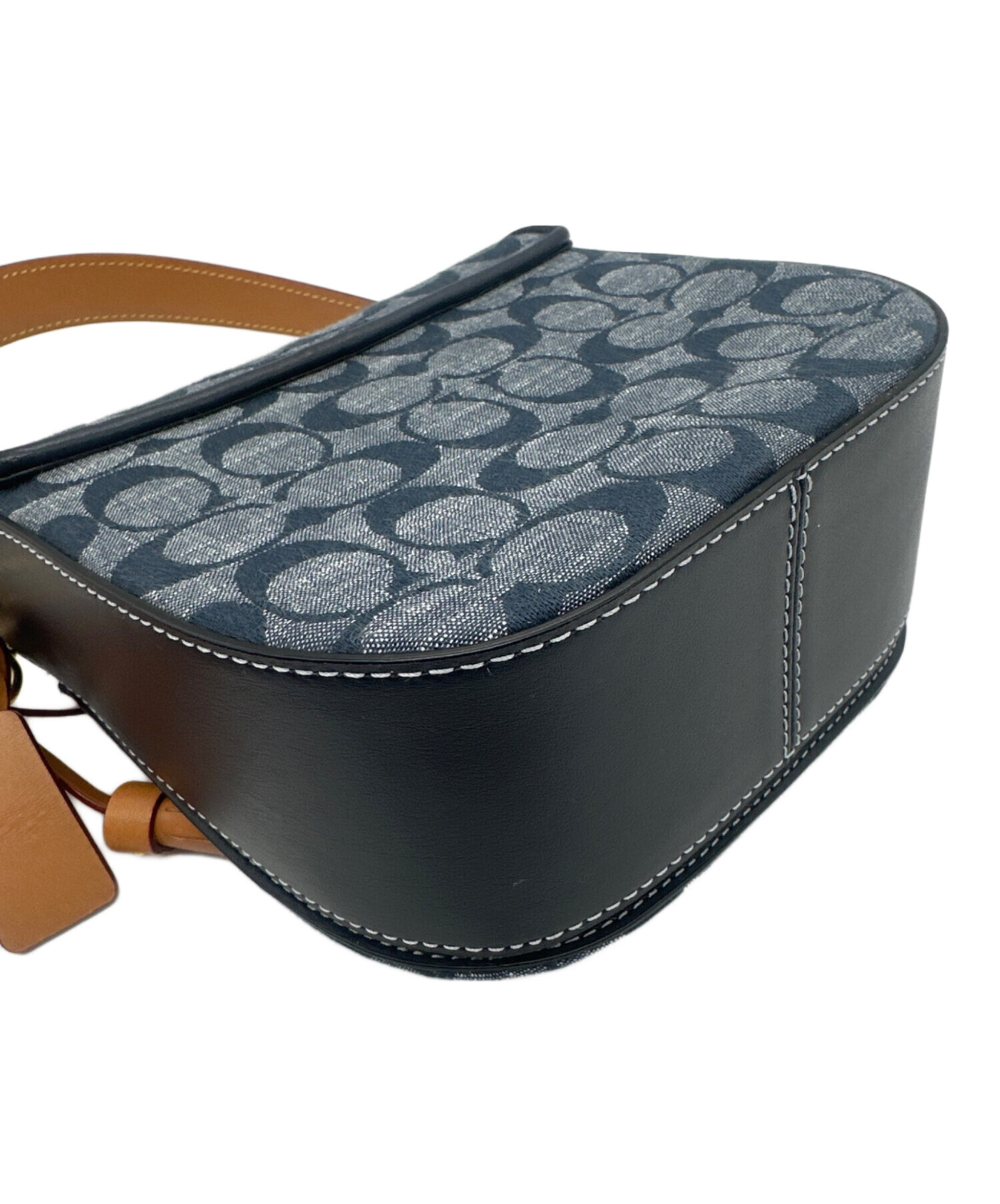 中古・古着通販】COACH (コーチ) ショルダーバッグ ネイビー×ブラウン