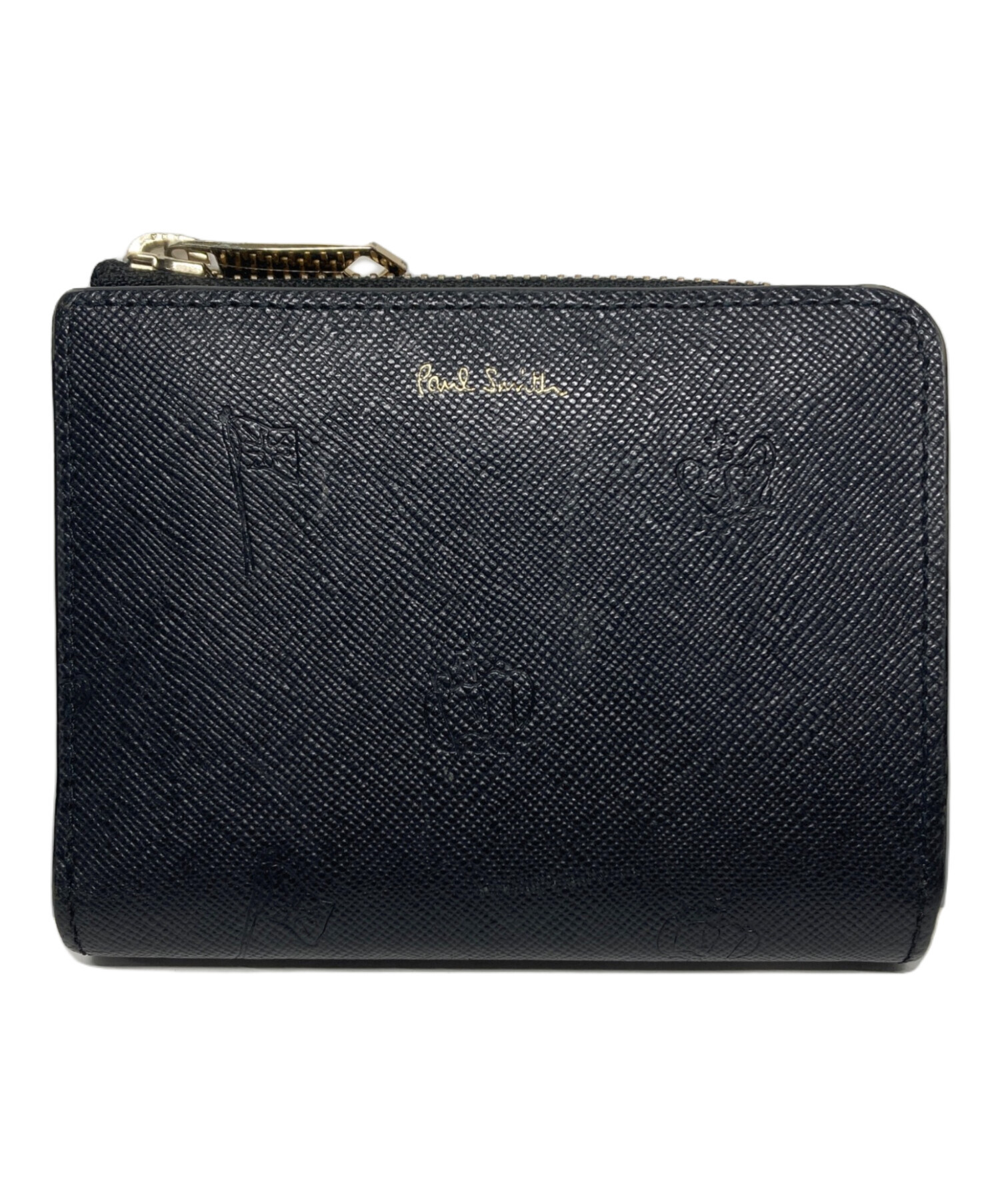 中古・古着通販】PAUL SMITH (ポールスミス) 2つ折り財布 ブラック 