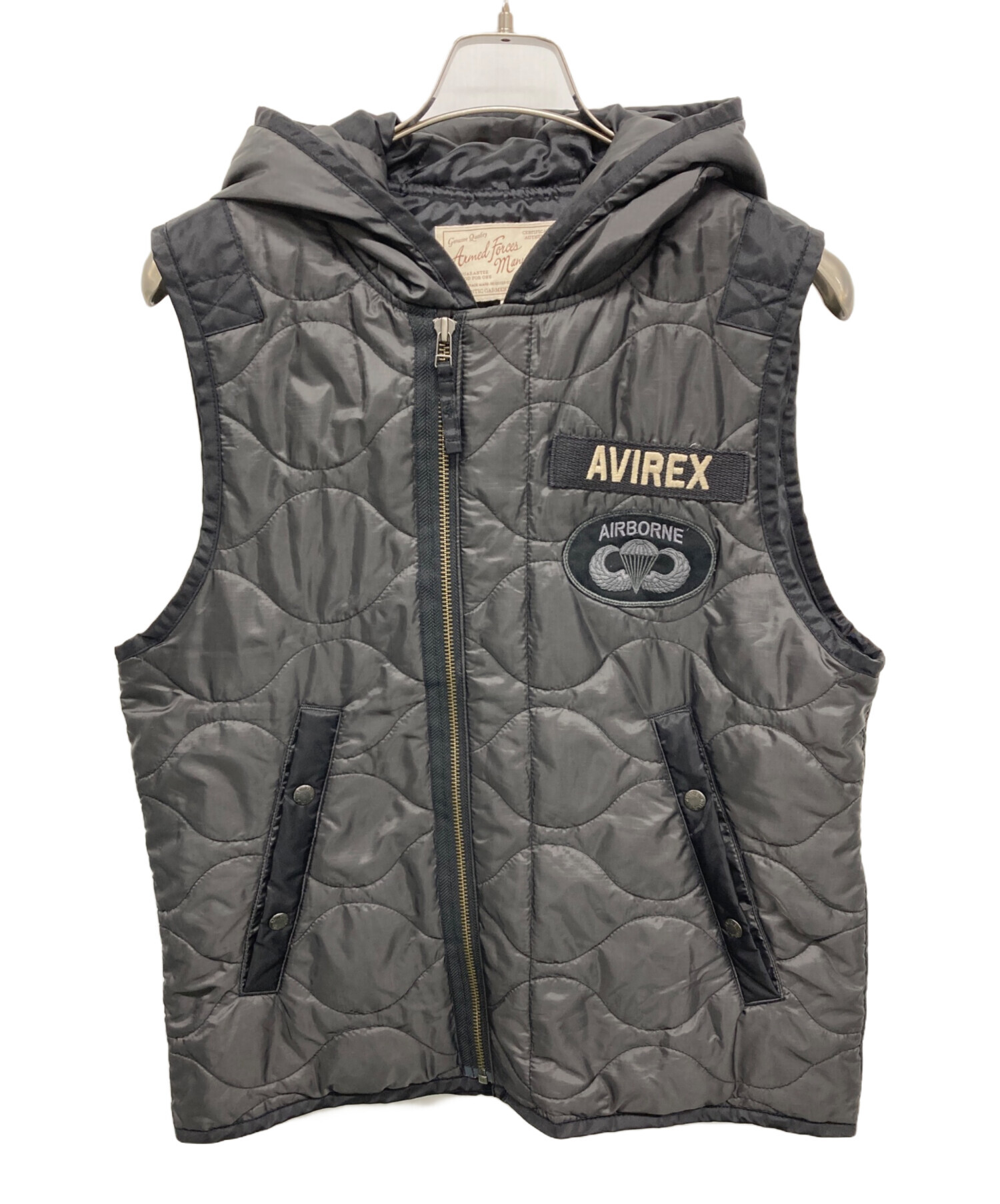 中古・古着通販】AVIREX (アヴィレックス) 中綿ベスト ブラック サイズ 