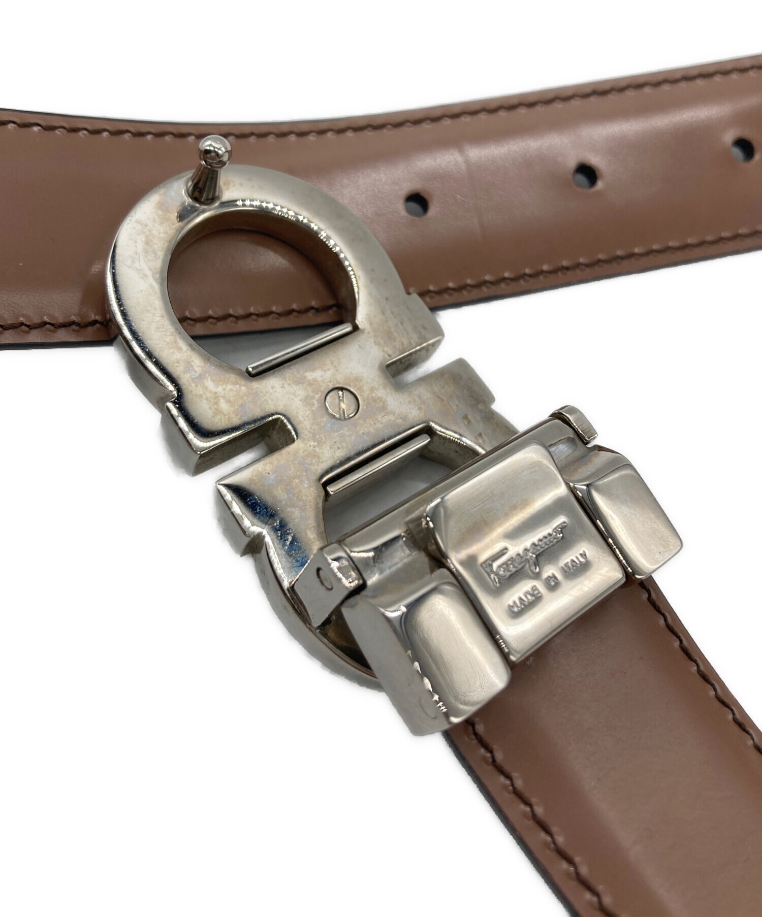 じゅん☆使用数日 美品 サルヴァトーレフェラガモ レザー ガンチーニベルト FERRAGAMO Salvatore Ferragamo サルヴァトーレ フェラガモ レザー