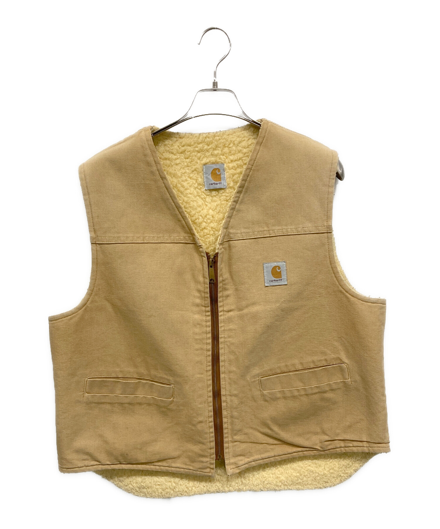 【古着】Carhartt ダックベスト ペンキ カーハート 中古・古着通販】CarHartt (カーハート) ダック地ベスト ベージュ