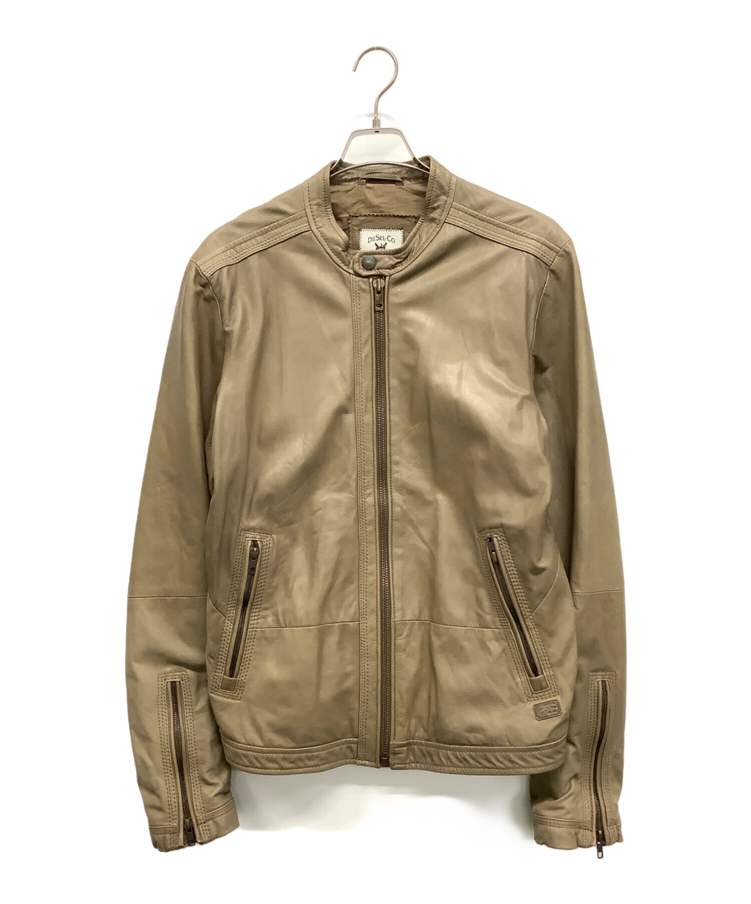 DIESEL ブラウンヴィンテージ風レザージャケット 中古・古着通販】DIESEL (ディーゼル) レザージャケット ブラウン