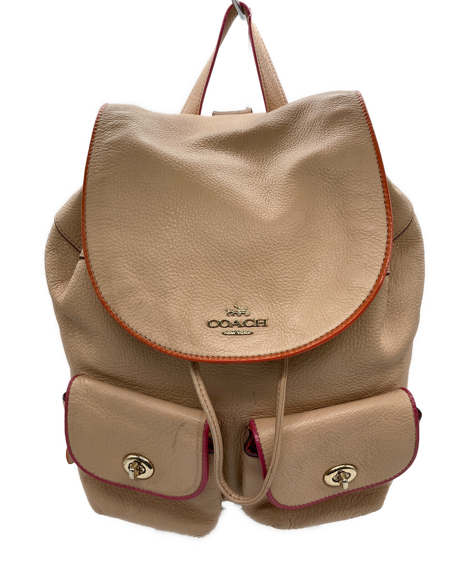 中古・古着通販】COACH (コーチ) バッグパック オレンジ×ピンク 