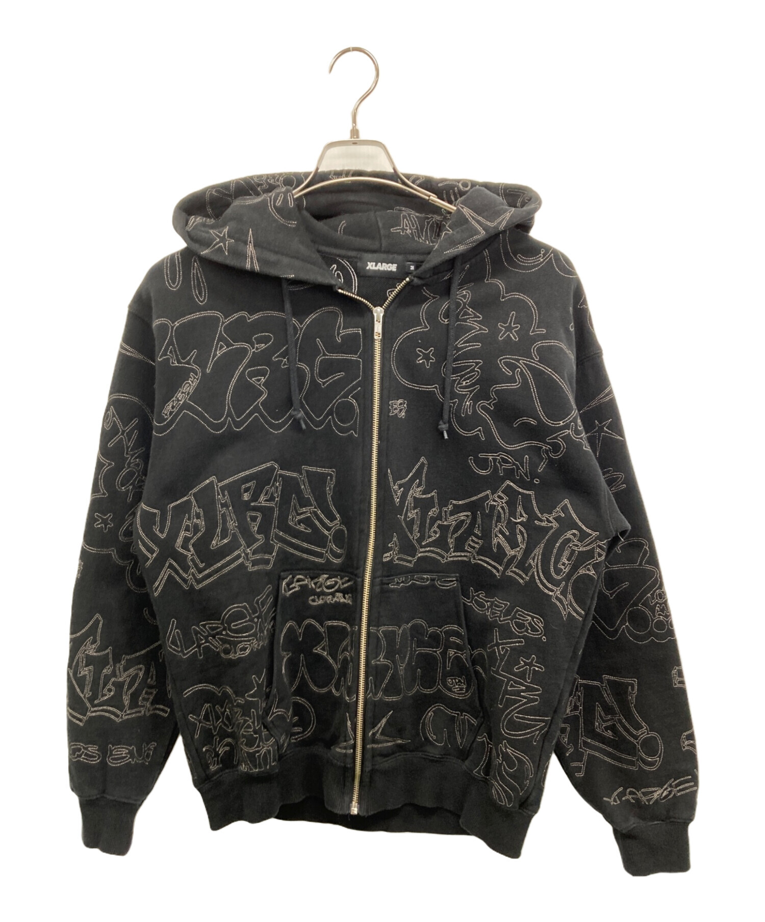 中古・古着通販】X-LARGE (エクストララージ) ジップパーカー ブラック