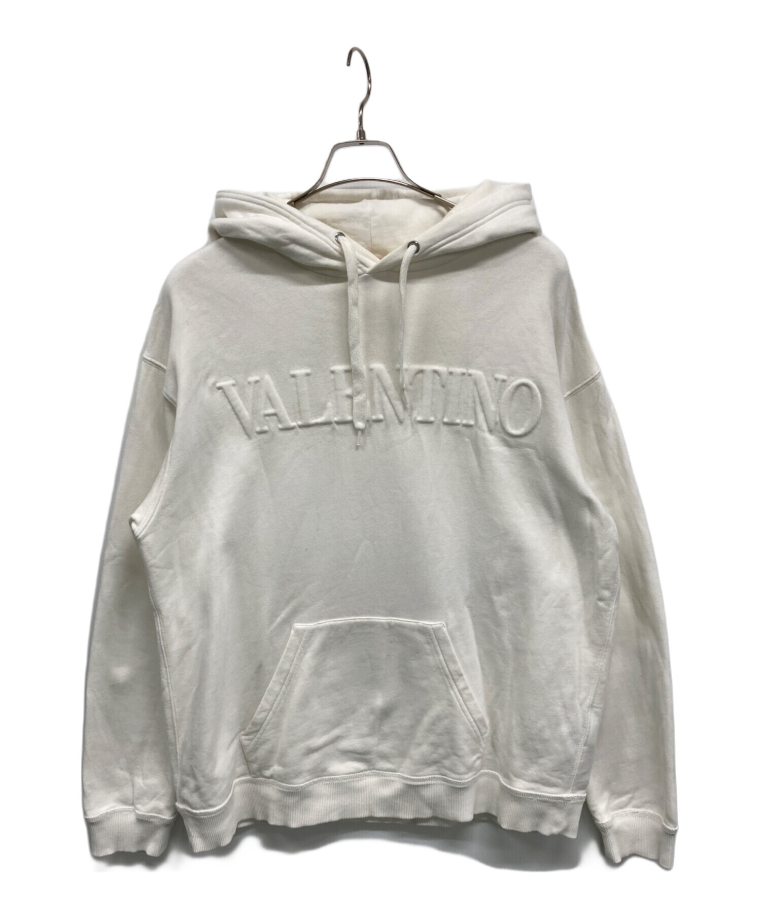 VALENTINO ホワイト パーカー 中古・古着通販】VALENTINO (ヴァレンティノ) プルオーバーパーカー