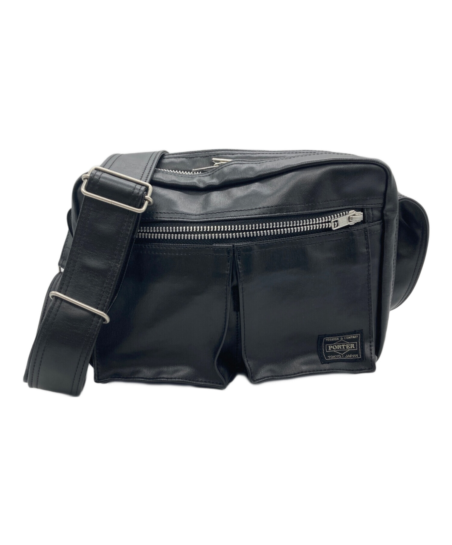 PORTER ブラック ショルダーバッグ　中古　美品！ 中古・古着通販】PORTER (ポーター) ショルダーバッグ ブラック