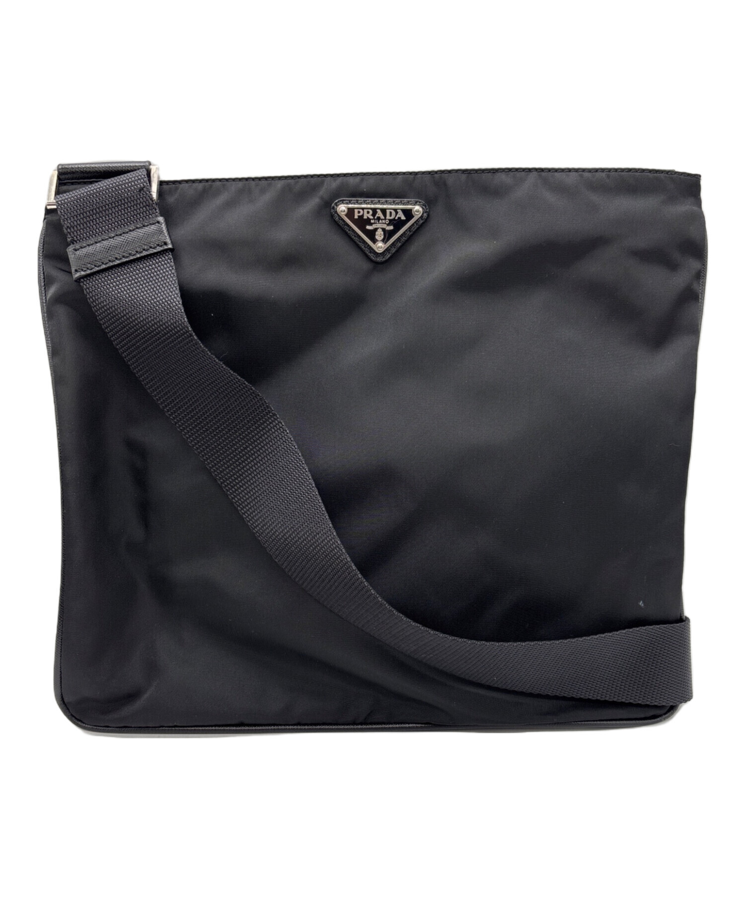 中古・古着通販】PRADA (プラダ) ナイロンショルダーバッグ ブラック