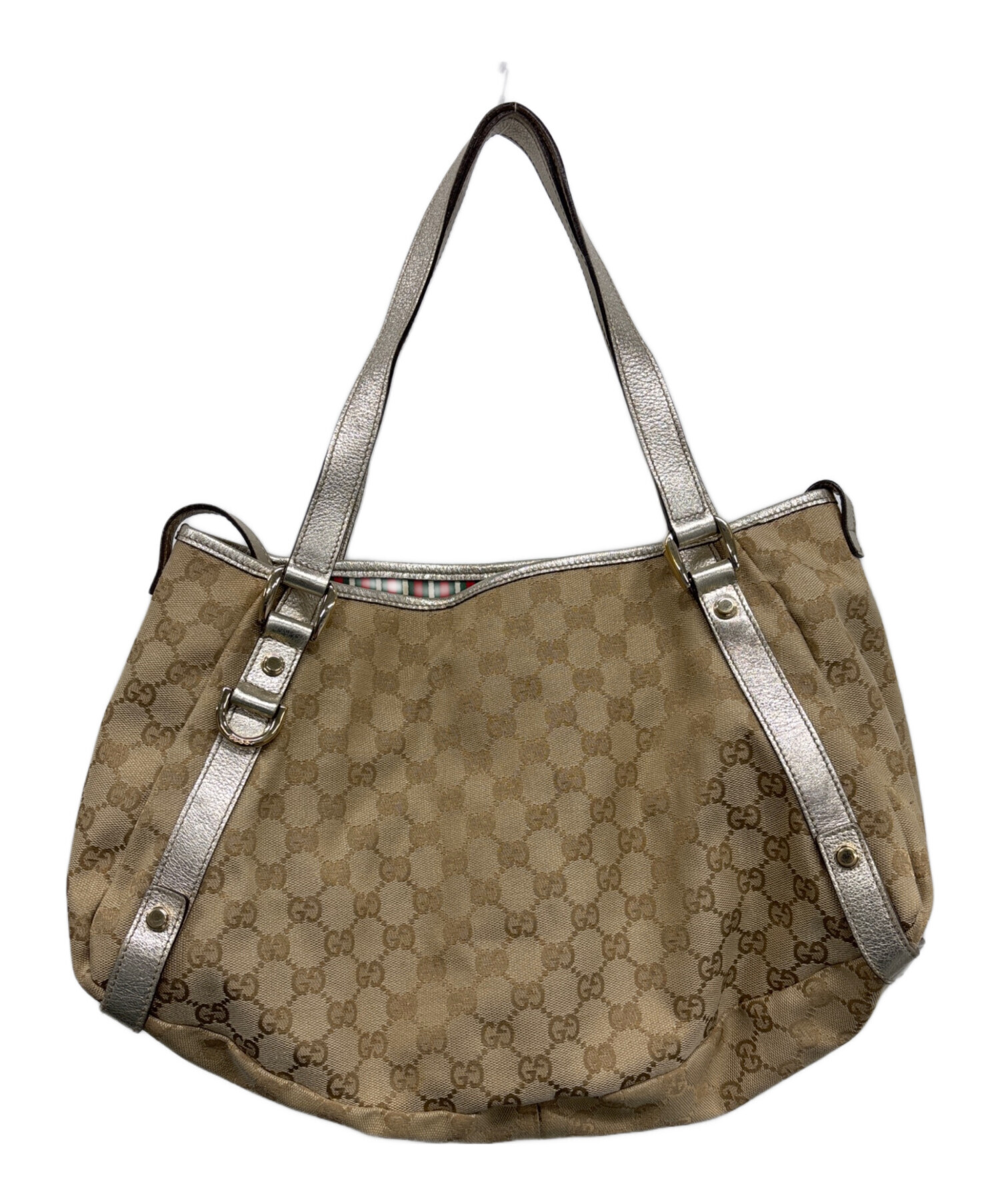 中古・古着通販】GUCCI (グッチ) GGキャンバスハンドバッグ ベージュ