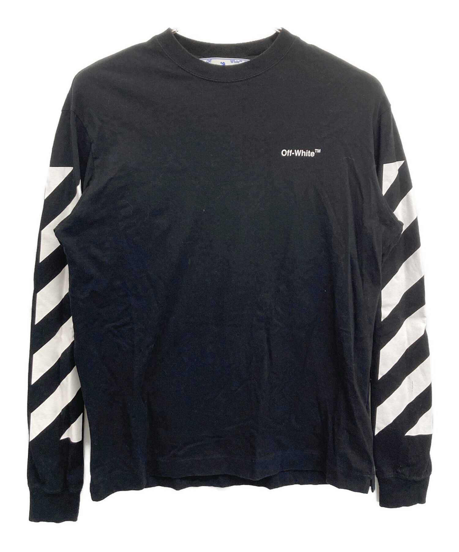 off-white ロンT XLサイズ 中古・古着通販】OFFWHITE (オフホワイト) 長袖Tシャツ ブラック