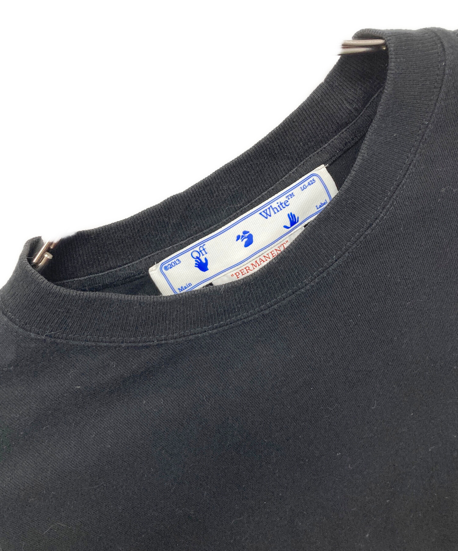 中古・古着通販】OFFWHITE (オフホワイト) 長袖Tシャツ ブラック