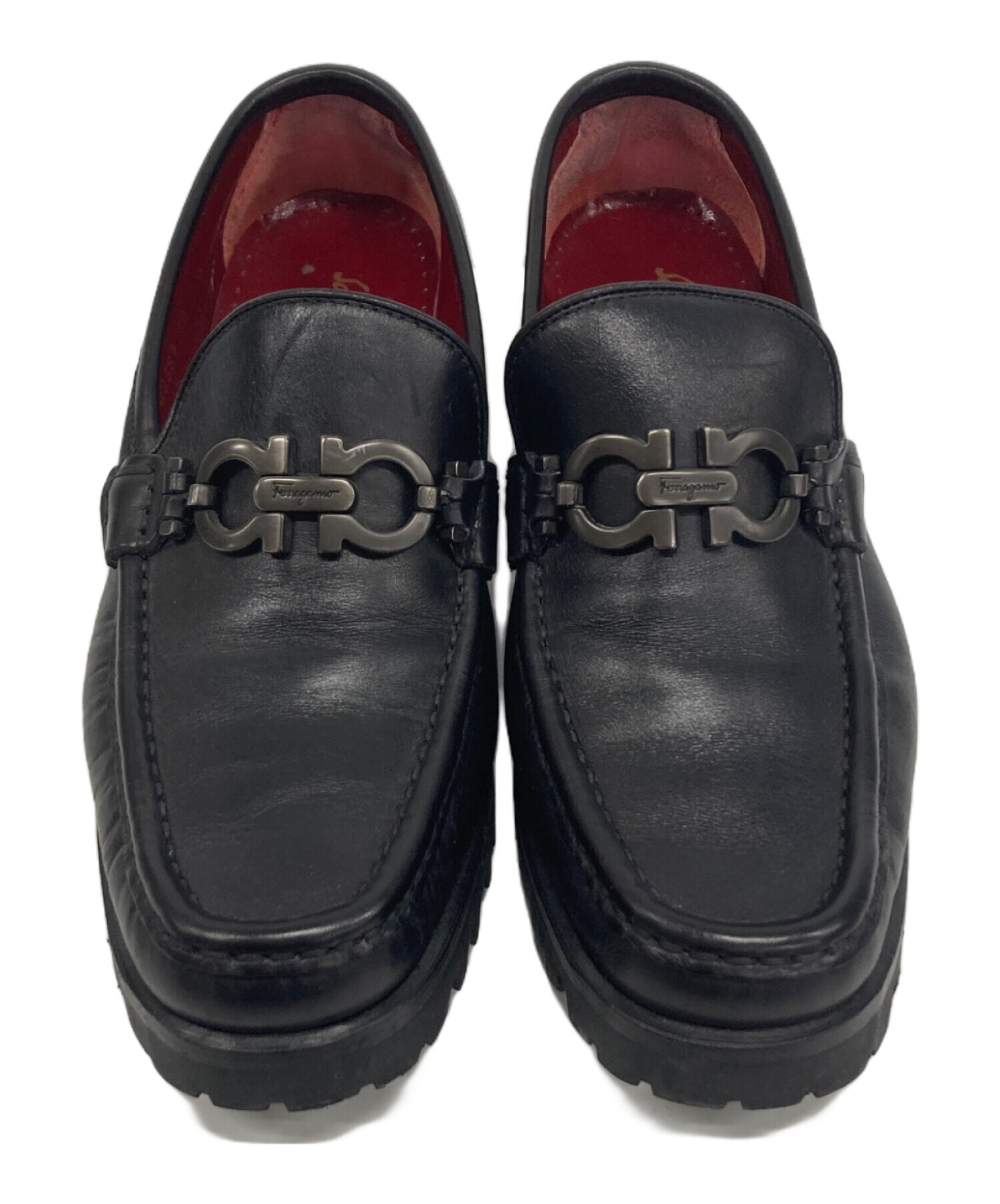 Ferragamo レッド クロコダイル風ローファー 中古・古着通販】Salvatore Ferragamo (サルヴァトーレ フェラガモ
