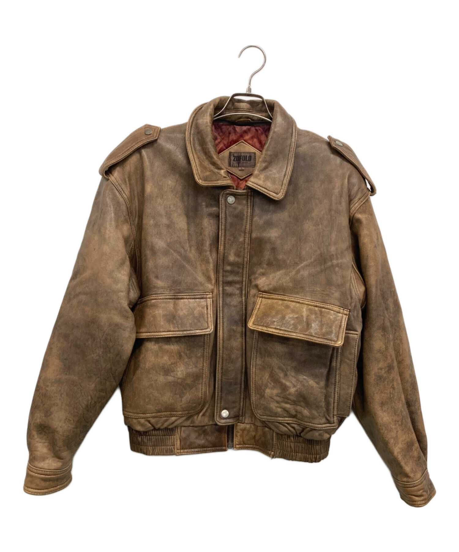 中古・古着通販】ZUF OLO (ズフォロ) レザージャケット ブラウン