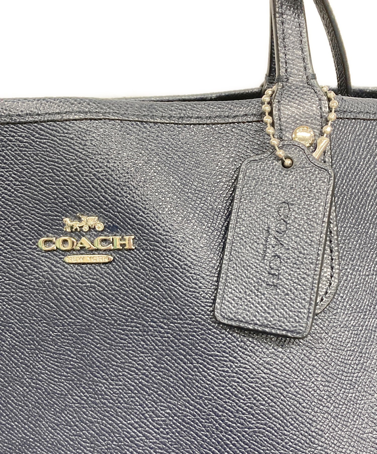 中古・古着通販】COACH (コーチ) リバーシブルトートバッグ ネイビー