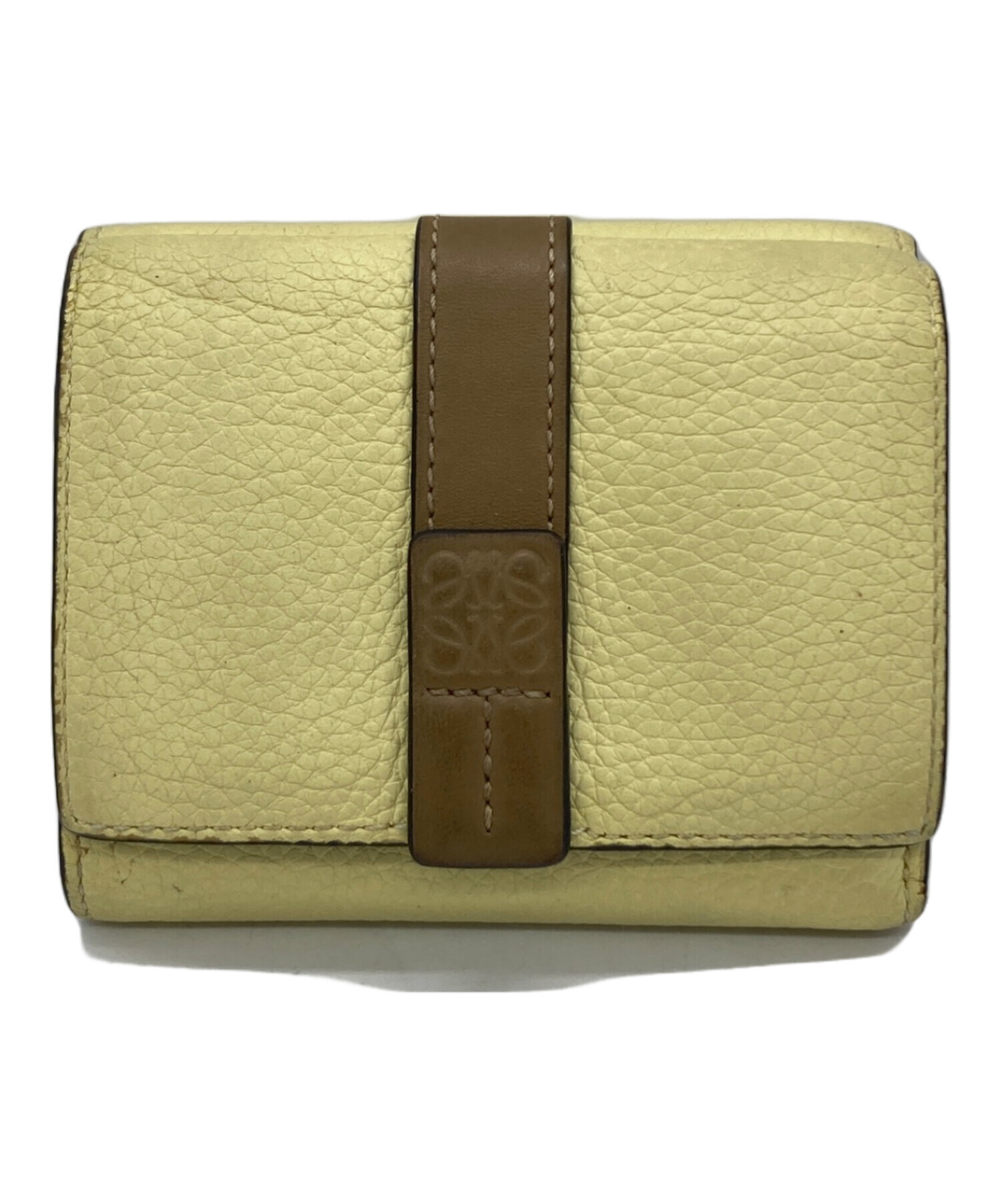 【最終価格】LOEWE 三つ折り財布 イエロー×ブラウン 中古・古着通販】LOEWE (ロエベ) 3つ折り財布 ブラウン×イエロー