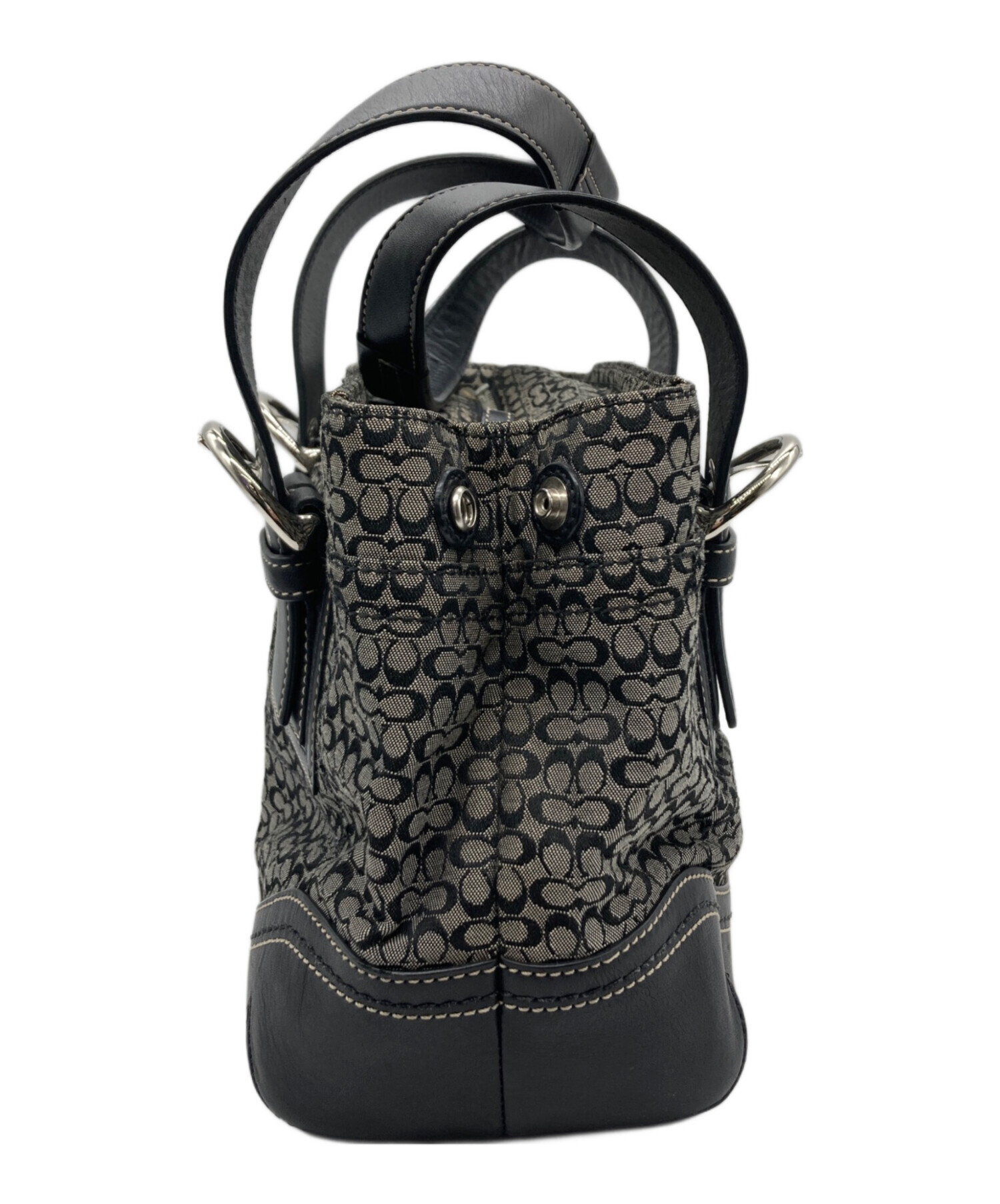 極美品✨ COACH コーチ F10927 トートバッグ シグネチャー　レザー 中古・古着通販】COACH (コーチ) トートバッグ ブラック｜ブランド