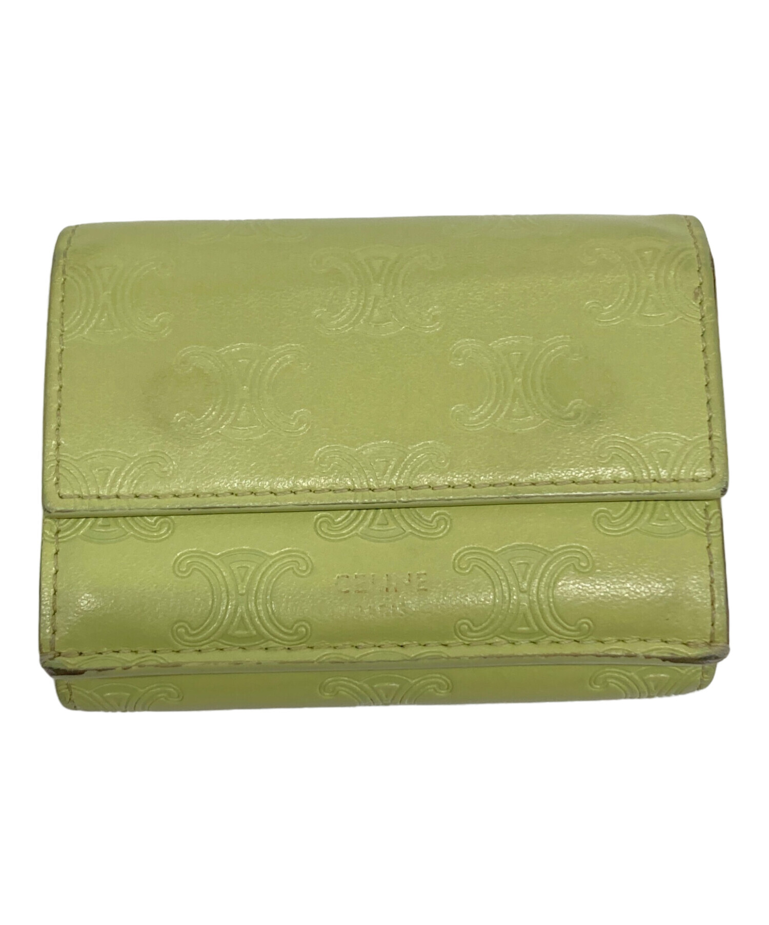 CELINE セリーヌ 財布・ケース  緑 【古着】【中古】【送料無料】 中古・古着通販】CELINE (セリーヌ) 3つ折り財布 グリーン｜ブランド