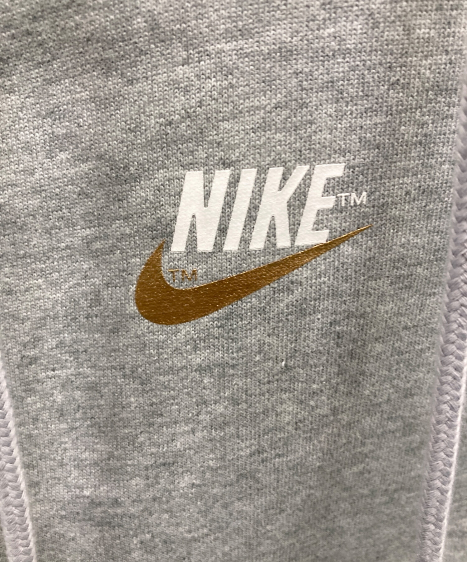 中古・古着通販】NIKE (ナイキ) プルオーバーパーカー グレー×ホワイト 