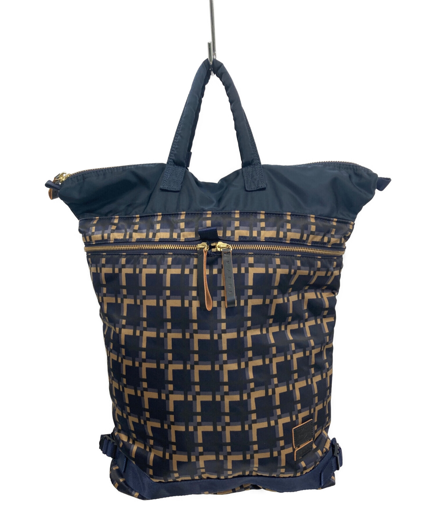 PORTER MARNI ネイビー バッグ 中古・古着通販】MARNI (マルニ) PORTER (ポーター) 2WAYトートバッグ