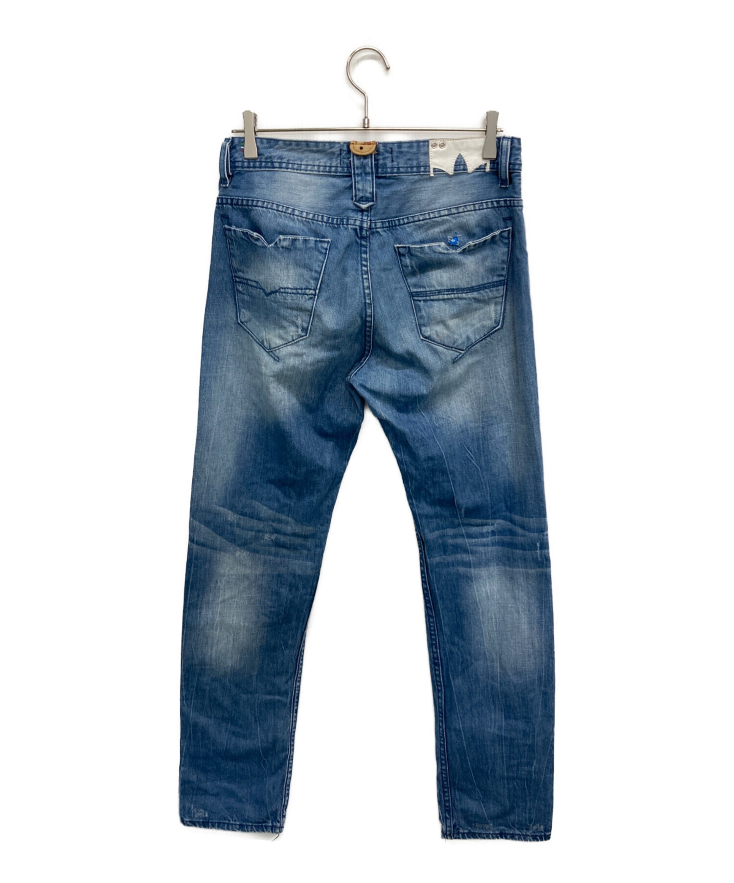 【00s】ディーゼル×アディダス　トレフォイルロゴスリーラインデニムパンツ 中古・古着通販】DIESEL (ディーゼル) adidas (アディダス) デニム