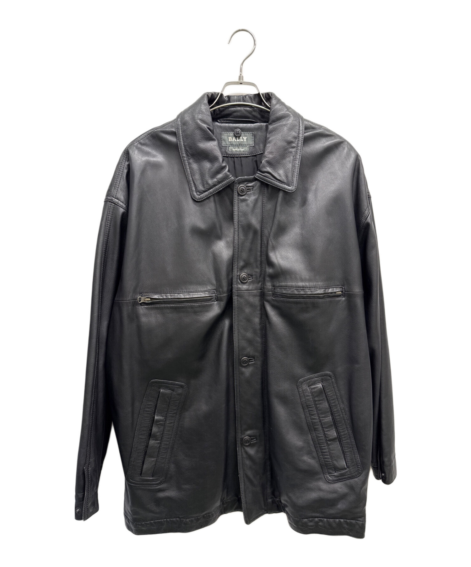 中古・古着通販】BALLY (バリー) レザーコート ブラック サイズ:SIZE