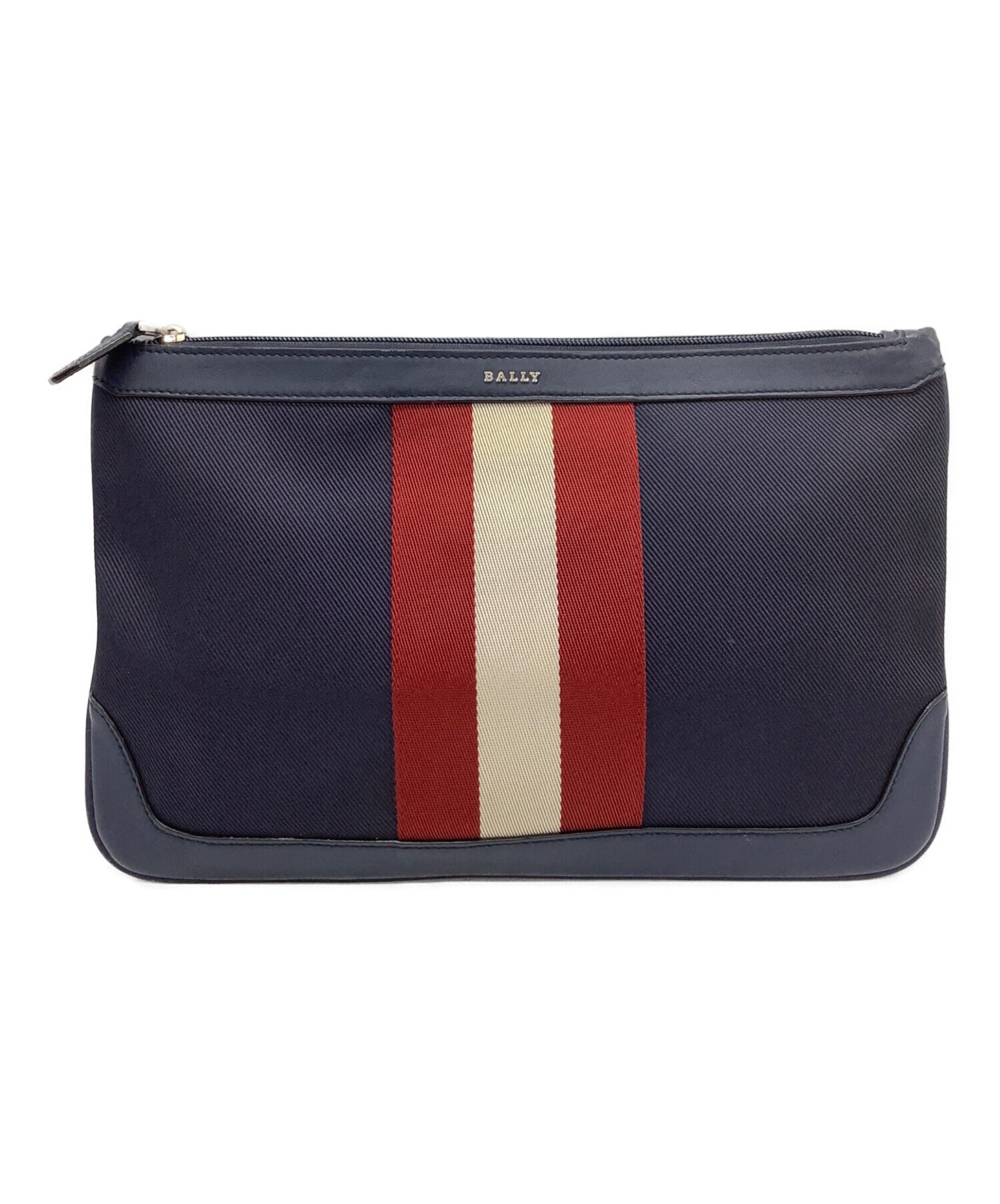 中古・古着通販】BALLY (バリー) クラッチバッグ ネイビー×レッド 