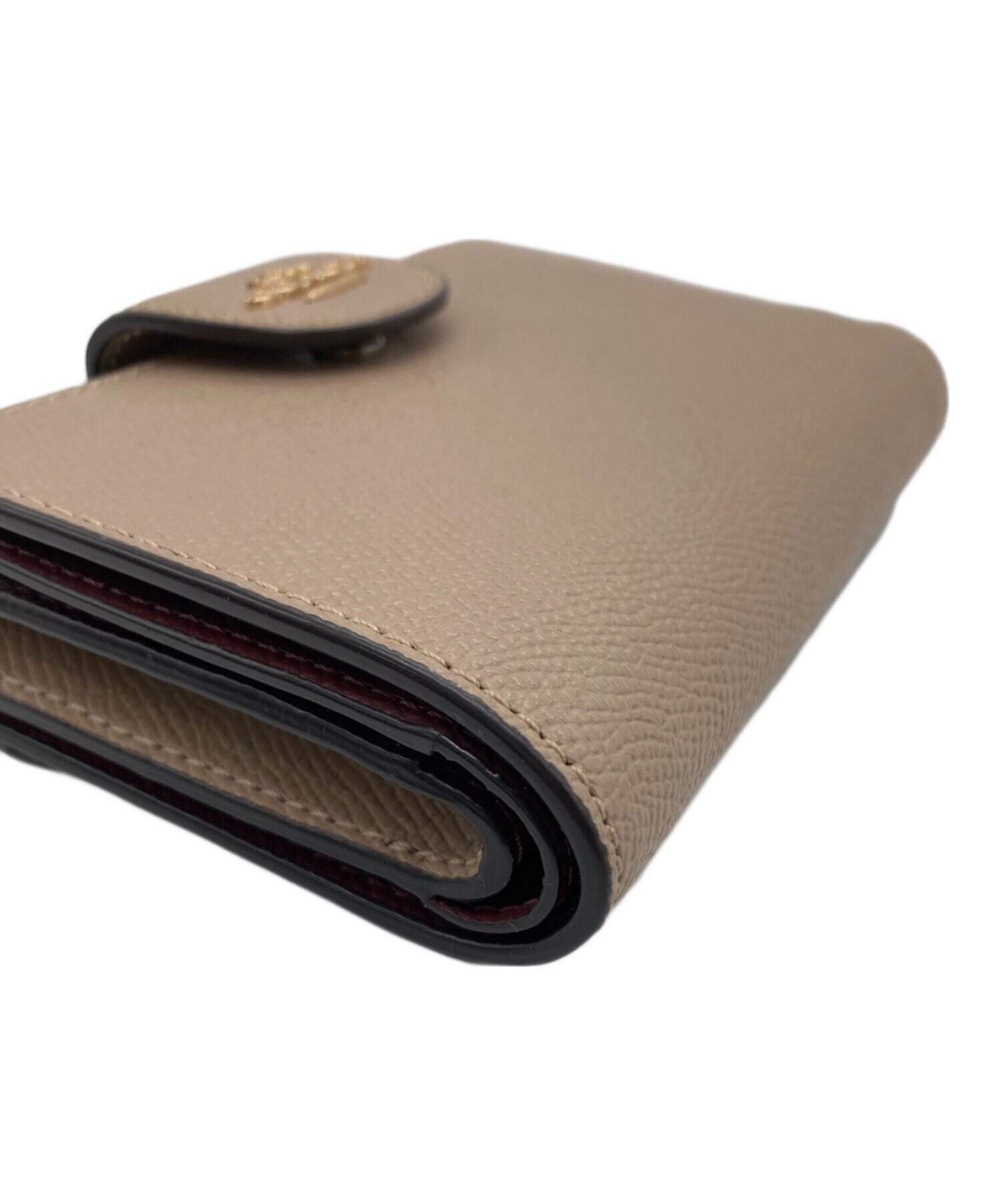 中古・古着通販】COACH (コーチ) 2つ折り財布 ベージュ｜ブランド