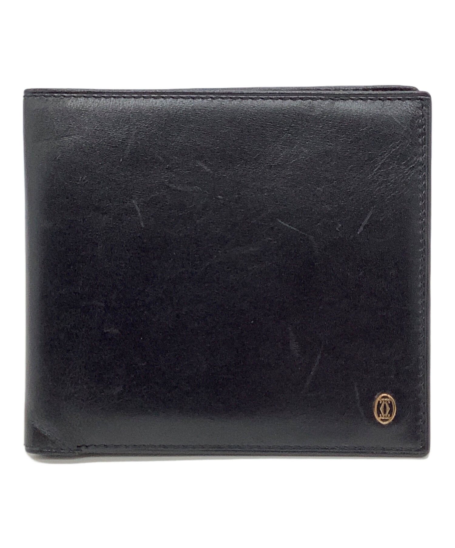 中古・古着通販】Cartier (カルティエ) 2つ折り財布 ブラック