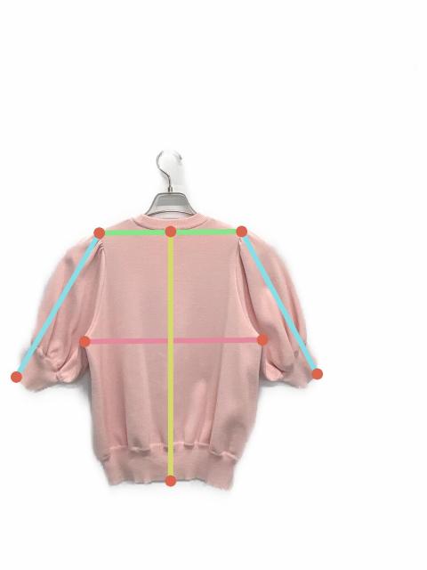 中古・古着通販】yori (ヨリ) コットンパフスリーブニット ピンク