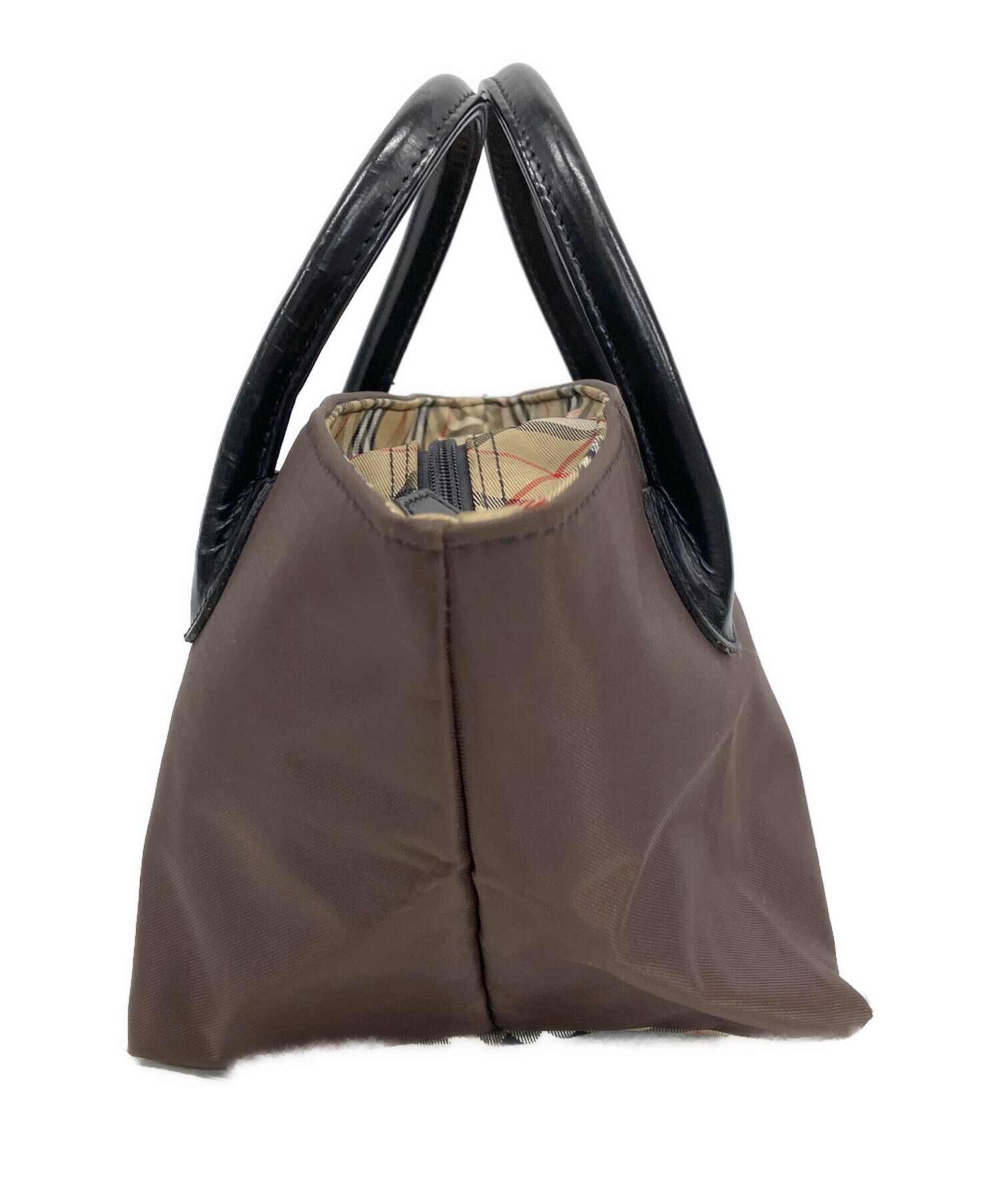 【希少】 バーバリー ブルーレーベル ハンドバッグ レザー ダークブラウン 中古・古着通販】BURBERRY BLUE LABEL (バーバリー ブルー レーベル