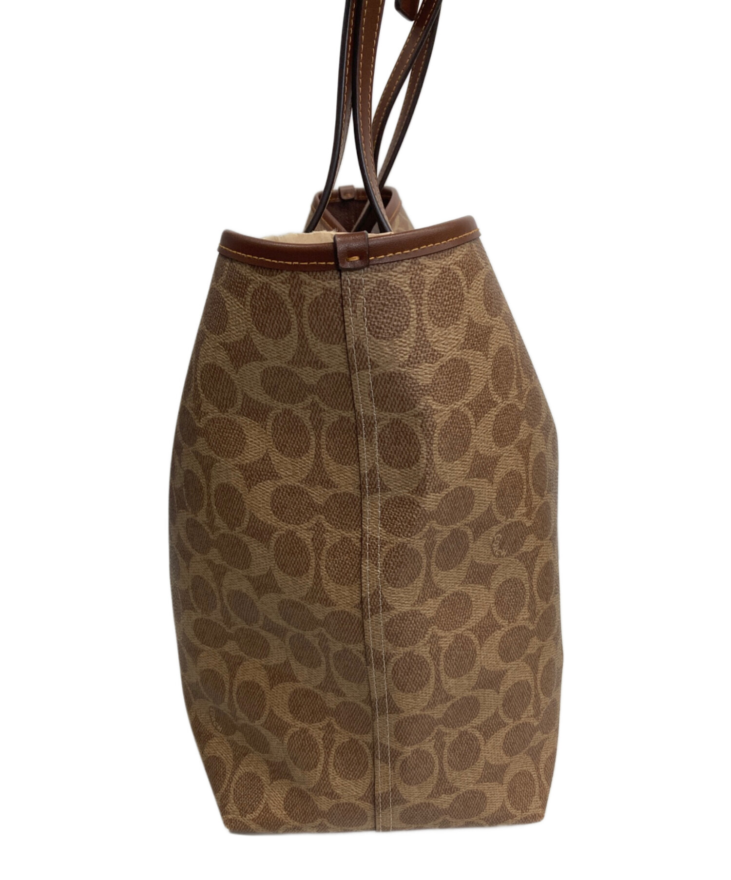 COACH ブラウン レザー トートバッグ 中古・古着通販】COACH (コーチ) トートバッグ ブラウン｜ブランド