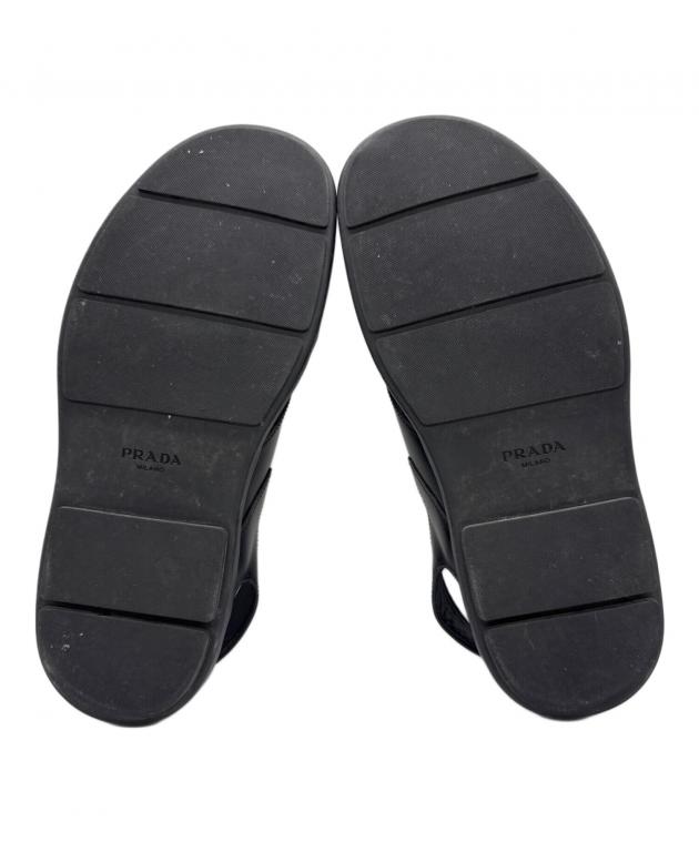 中古・古着通販】PRADA (プラダ) レザーサンダル ブラック サイズ:SIZE