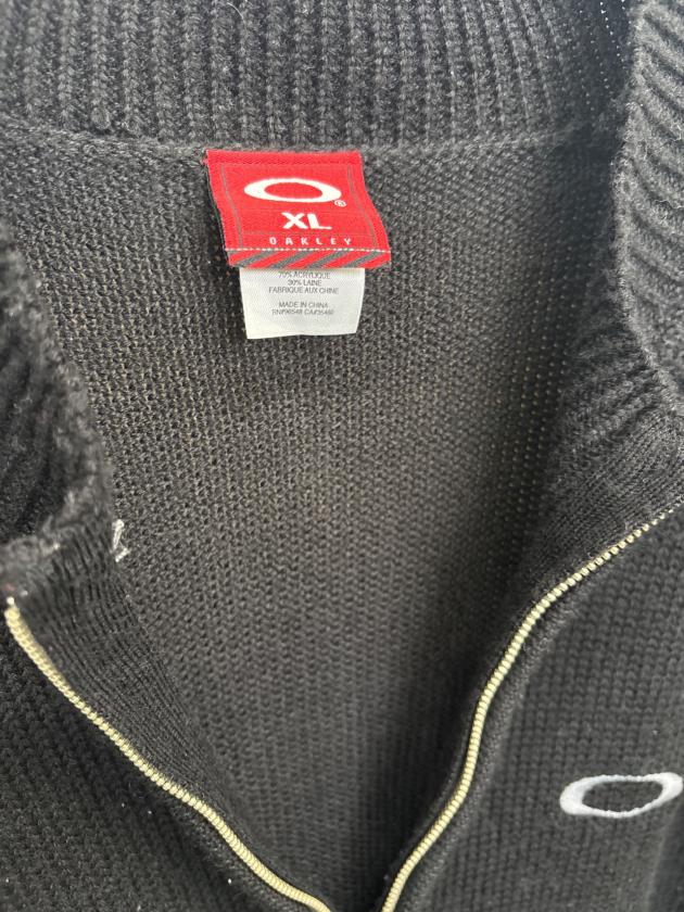 中古・古着通販】OAKLEY (オークリー) ジップニット グレー×ブラック