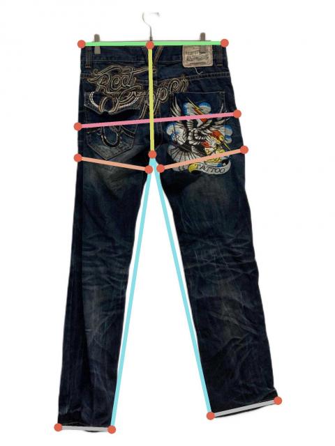 Red Pepper x Ed Hardy コラボ デニムパンツ　３２インチ 中古・古着通販】RED PEPPER (レッドペッパ) ED HARDY (エド