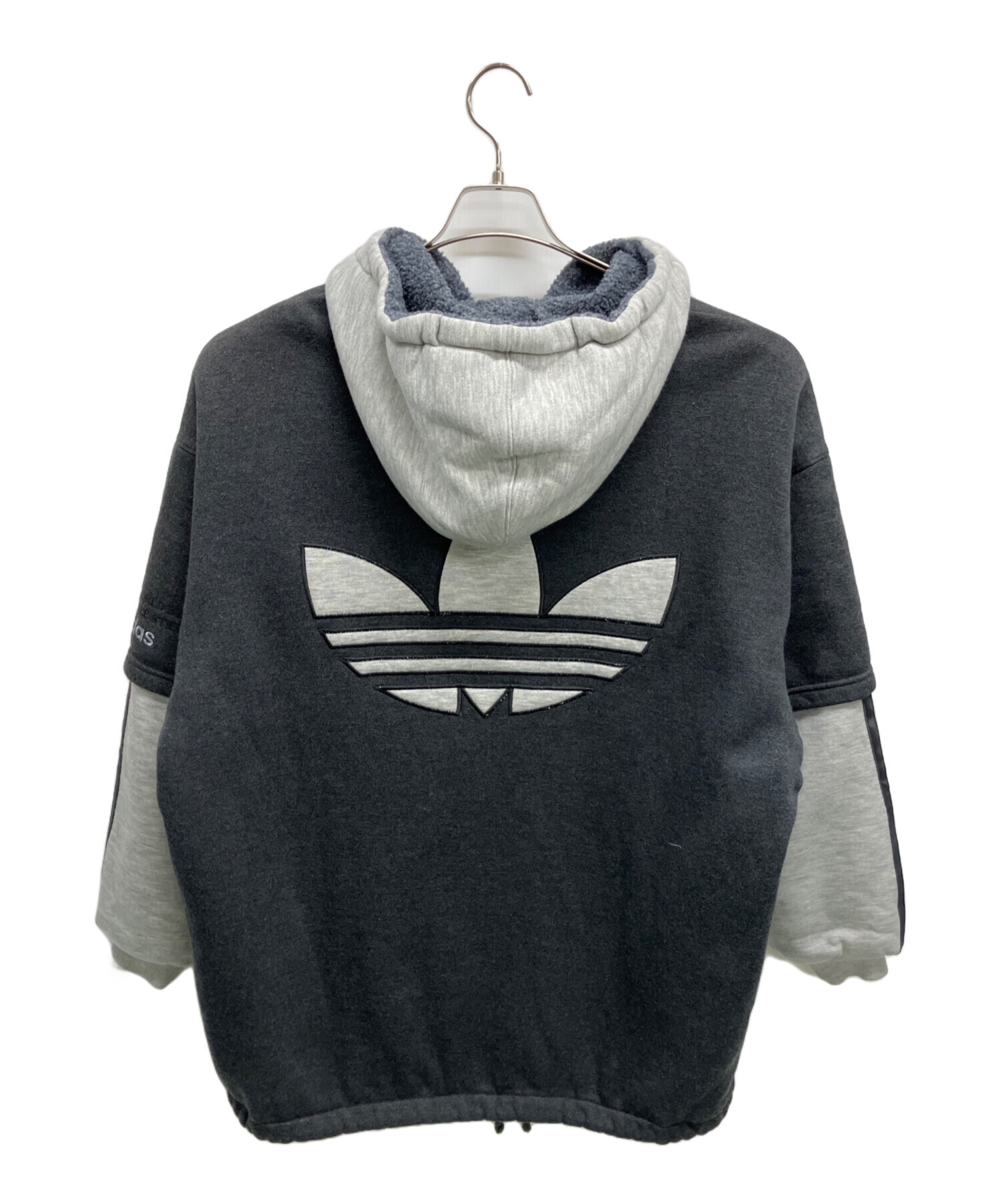 90s ヴィンテージ Old  アディダス パーカー グレー L 中古・古着通販】adidas (アディダス) ジップパーカー グレー サイズ:L