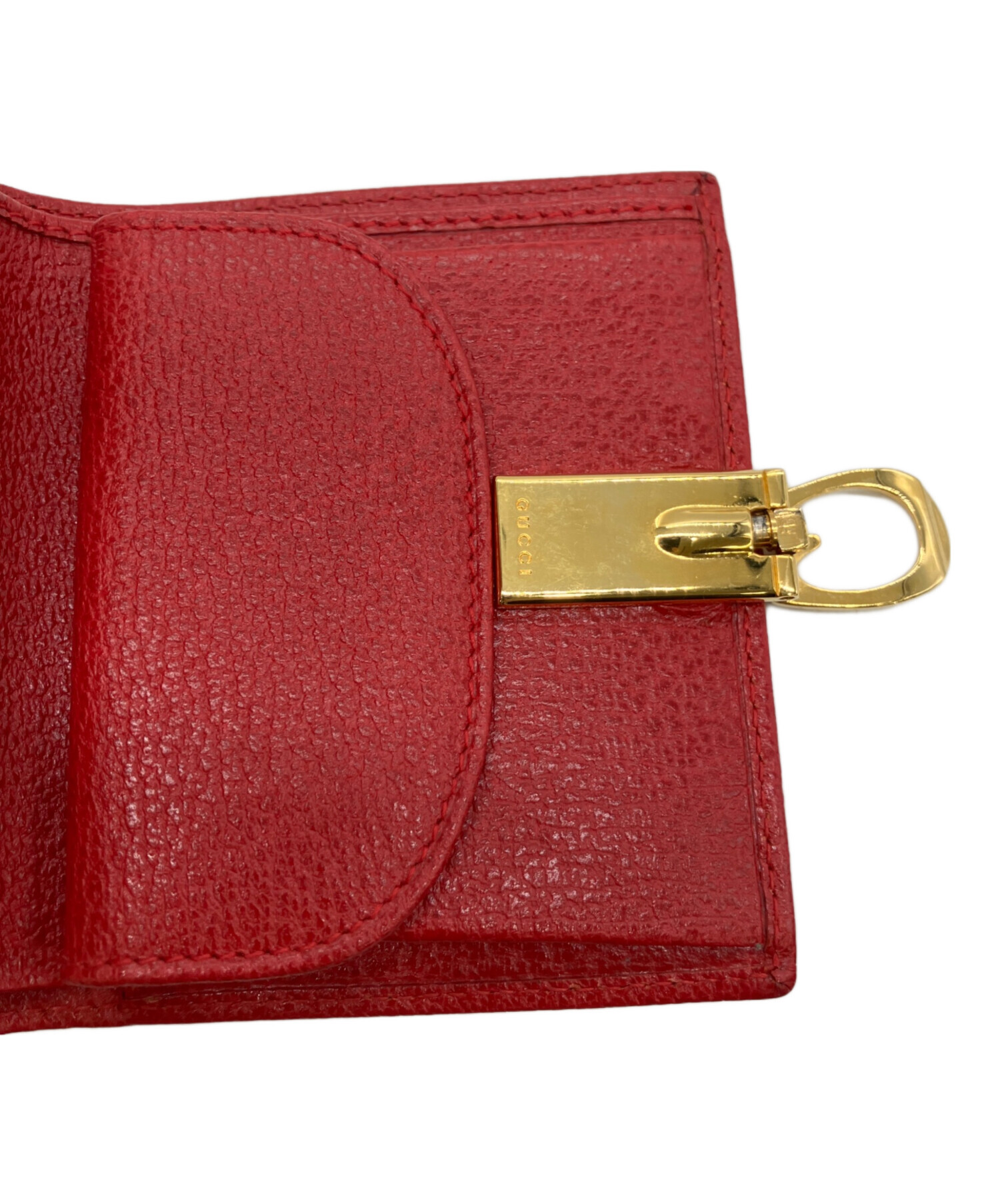 GUCCI 財布　赤 中古・古着通販】GUCCI (グッチ) 2つ折り財布 レッド｜ブランド・古着